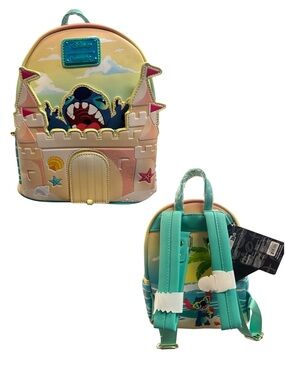 Loungefly Stitch Castle Kids Mini Backpack - Teal, Pink & Cream